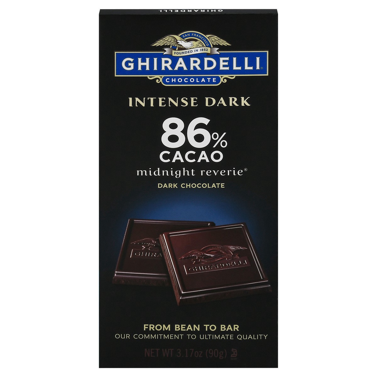 slide 1 of 17, Ghirardelli Dark Chocolate, Midnight Reverie, 86% Cacao, 3.17 Ounce, 