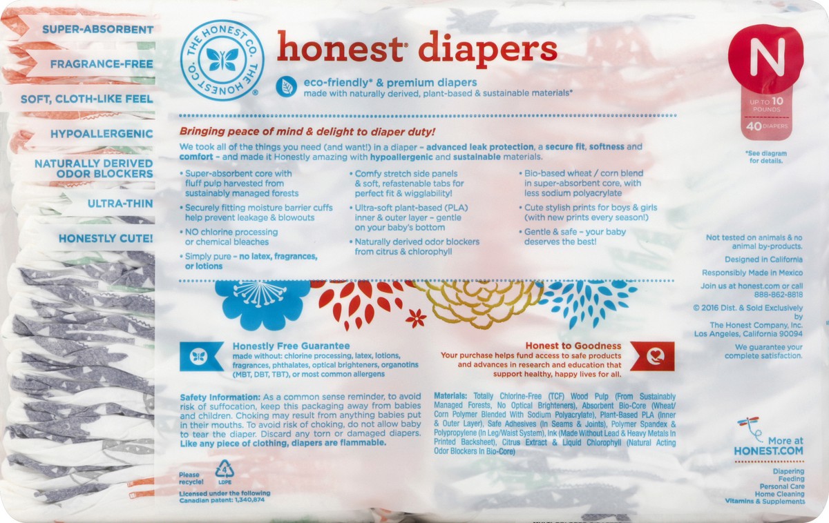 slide 4 of 6, The Honest Co. Diapers 40 ea, 40 ct