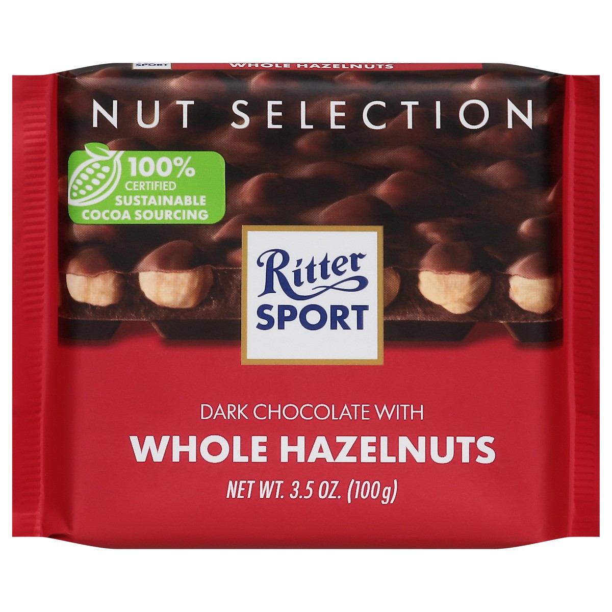 slide 1 of 9, Ritter Sport Nut Selection Dark Chocolate with Whole Hazelnuts 3.5 oz, 3.5 oz