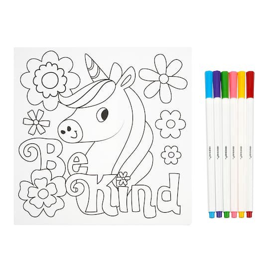 slide 1 of 2, Unicorn Coloring Board Kit By Creatology, 8 in x 8 in