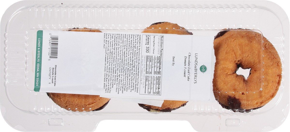 slide 6 of 14, Lunds & Byerlys Chocolate Iced Cake Donuts 3 ea, 1 ct