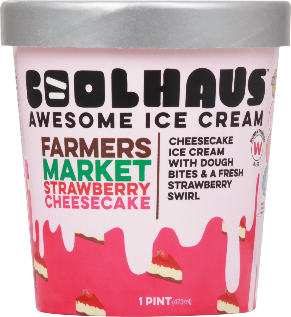 slide 14 of 14, Coolhaus Farmers Market Strawberry Cheesecake Awesome Ice cream 1 pt, 1 pint