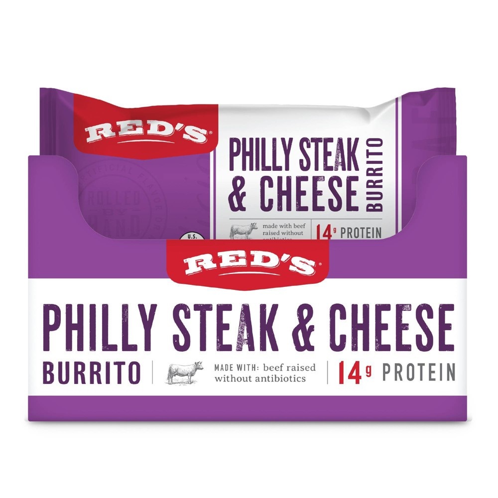 slide 3 of 3, Red's Burrito Philly Cheesesteak, 4.5 oz