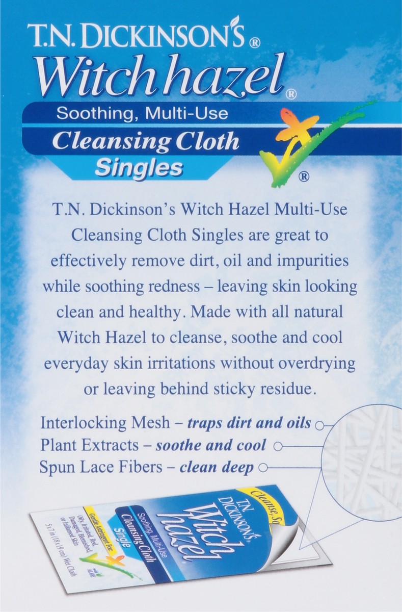 slide 3 of 10, T.N. Dickinson's Singles Multi-Use Soothing Witch Hazel Cleansing Cloth with Aloe 14 ea, 1 ct