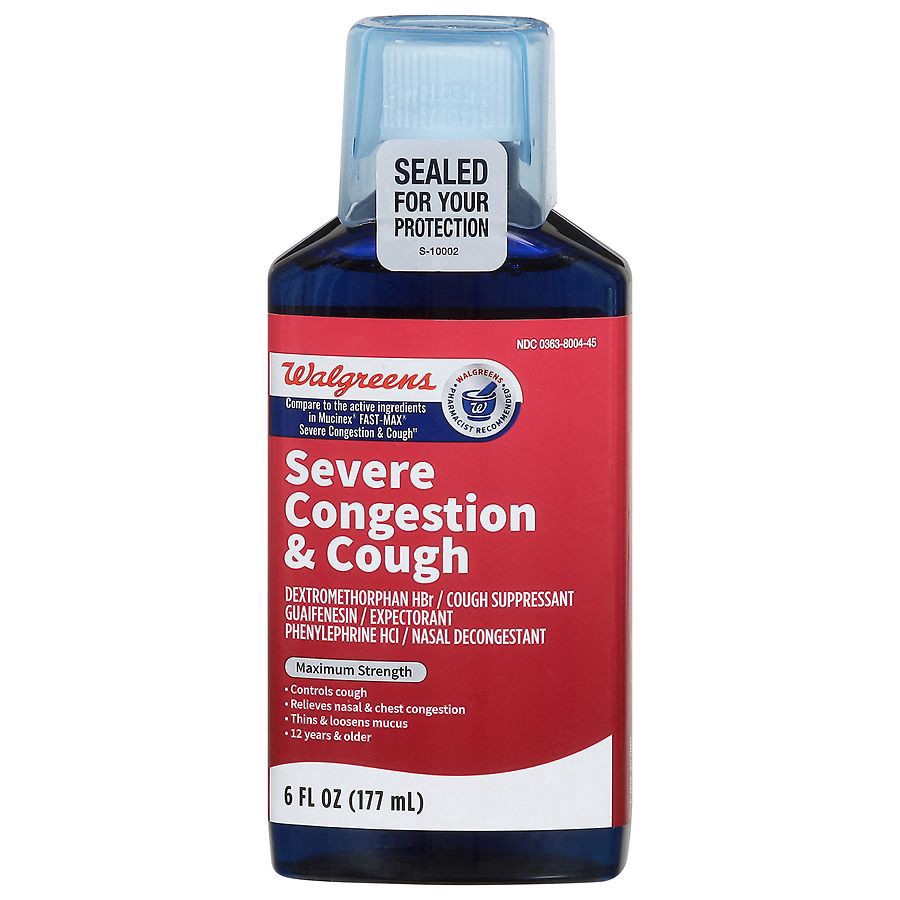 slide 1 of 1, Walgreens WALG MUCUS RELIEF SEVERE CONGESTION, 6 oz
