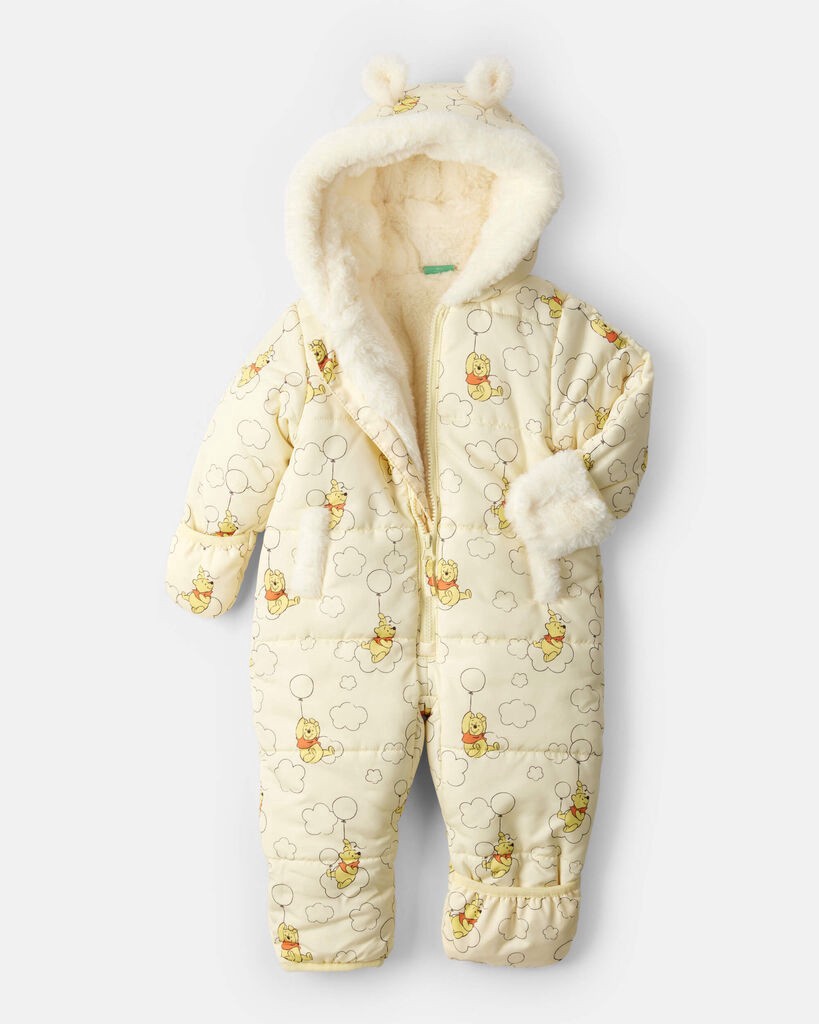 slide 3 of 3, Baby Boy 1-Piece Disney© Winnie the Pooh Pram Snowsuit - Yellow/Cream Cream 24M, 1 ct