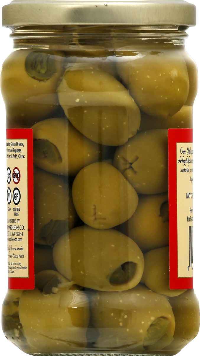 slide 4 of 9, Napoleon Jalapeno Stuffed Olives, 6.5 oz