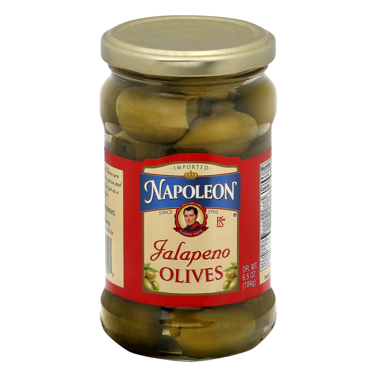 slide 1 of 9, Napoleon Jalapeno Stuffed Olives, 6.5 oz