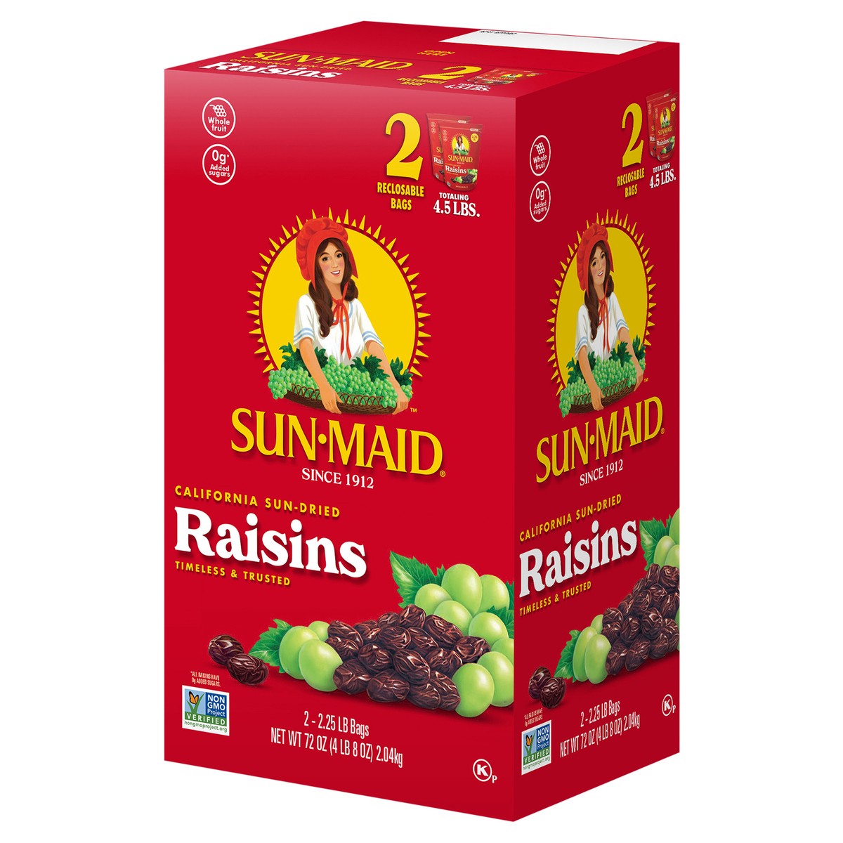 slide 2 of 12, Sun-Maid California Sun-Dried Raisins 1 Box/2-Pack/2.25lb Bags, 