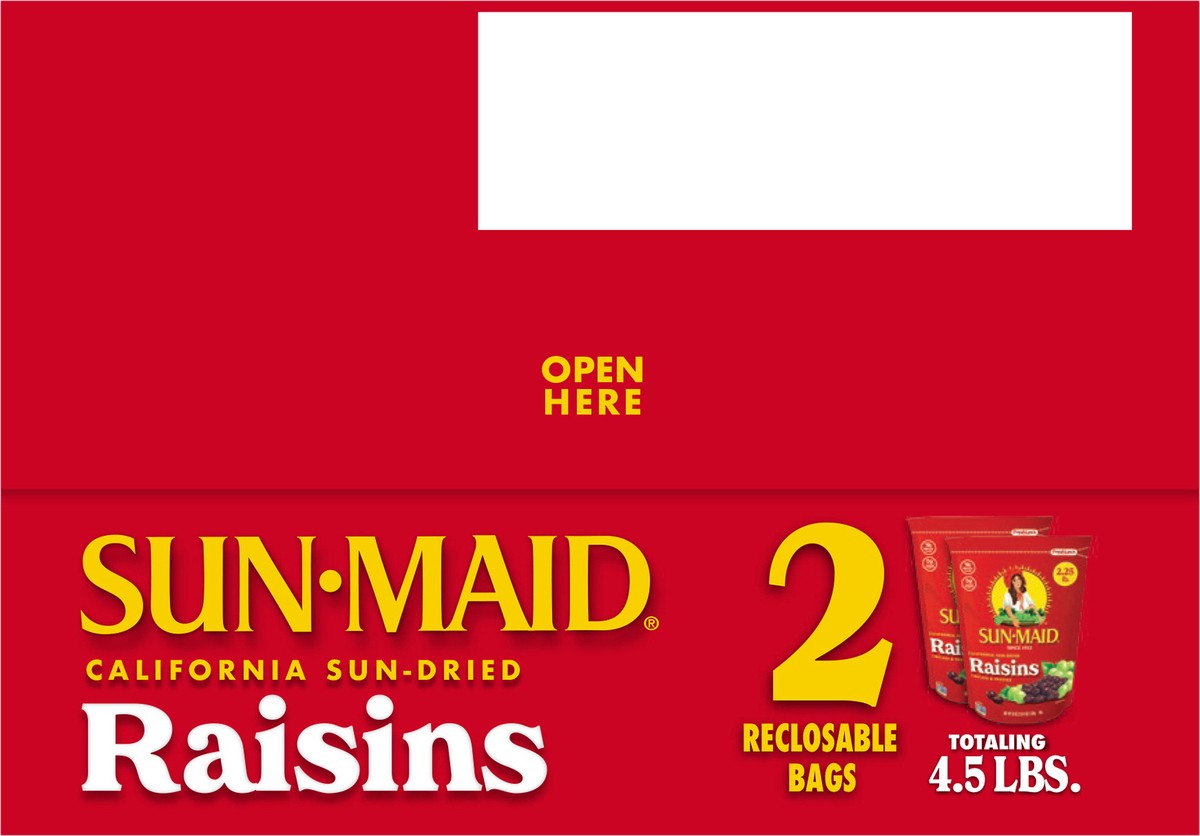 slide 12 of 12, Sun-Maid California Sun-Dried Raisins 1 Box/2-Pack/2.25lb Bags, 