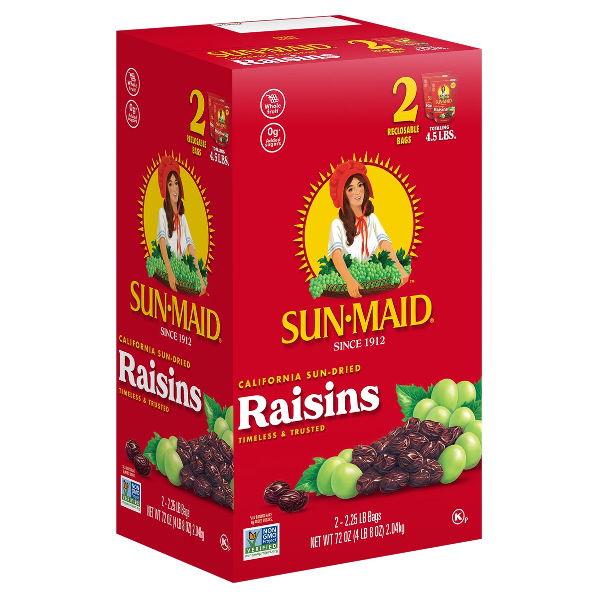 slide 6 of 12, Sun-Maid California Sun-Dried Raisins 1 Box/2-Pack/2.25lb Bags, 