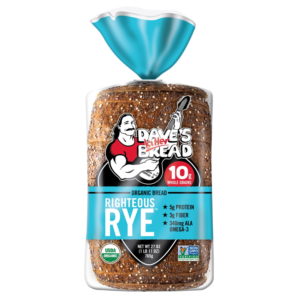 slide 1 of 12, Dave's Killer Bread Righteous Rye Bread, Organic Rye Bread, 27 oz Loaf, 27 oz