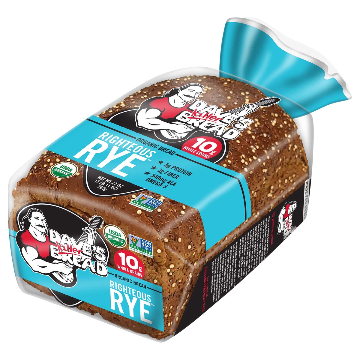 slide 11 of 12, Dave's Killer Bread Righteous Rye Bread, Organic Rye Bread, 27 oz Loaf, 27 oz
