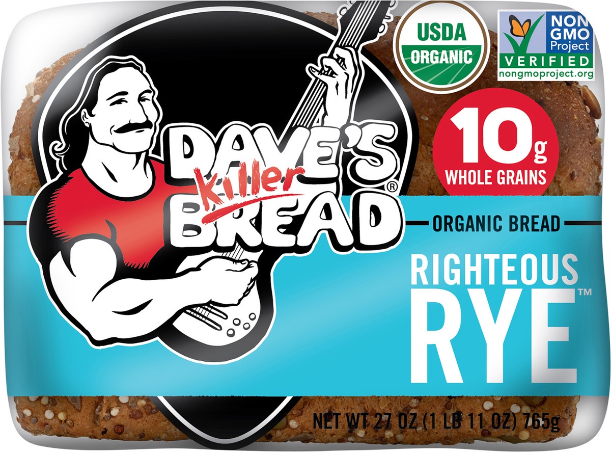 slide 9 of 12, Dave's Killer Bread Righteous Rye Bread, Organic Rye Bread, 27 oz Loaf, 27 oz