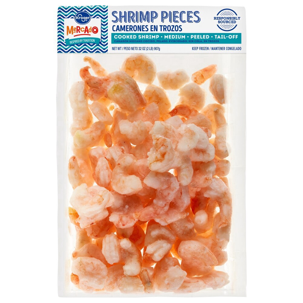 slide 1 of 2, Kroger Mercado Shrimp Pieces, 32 oz