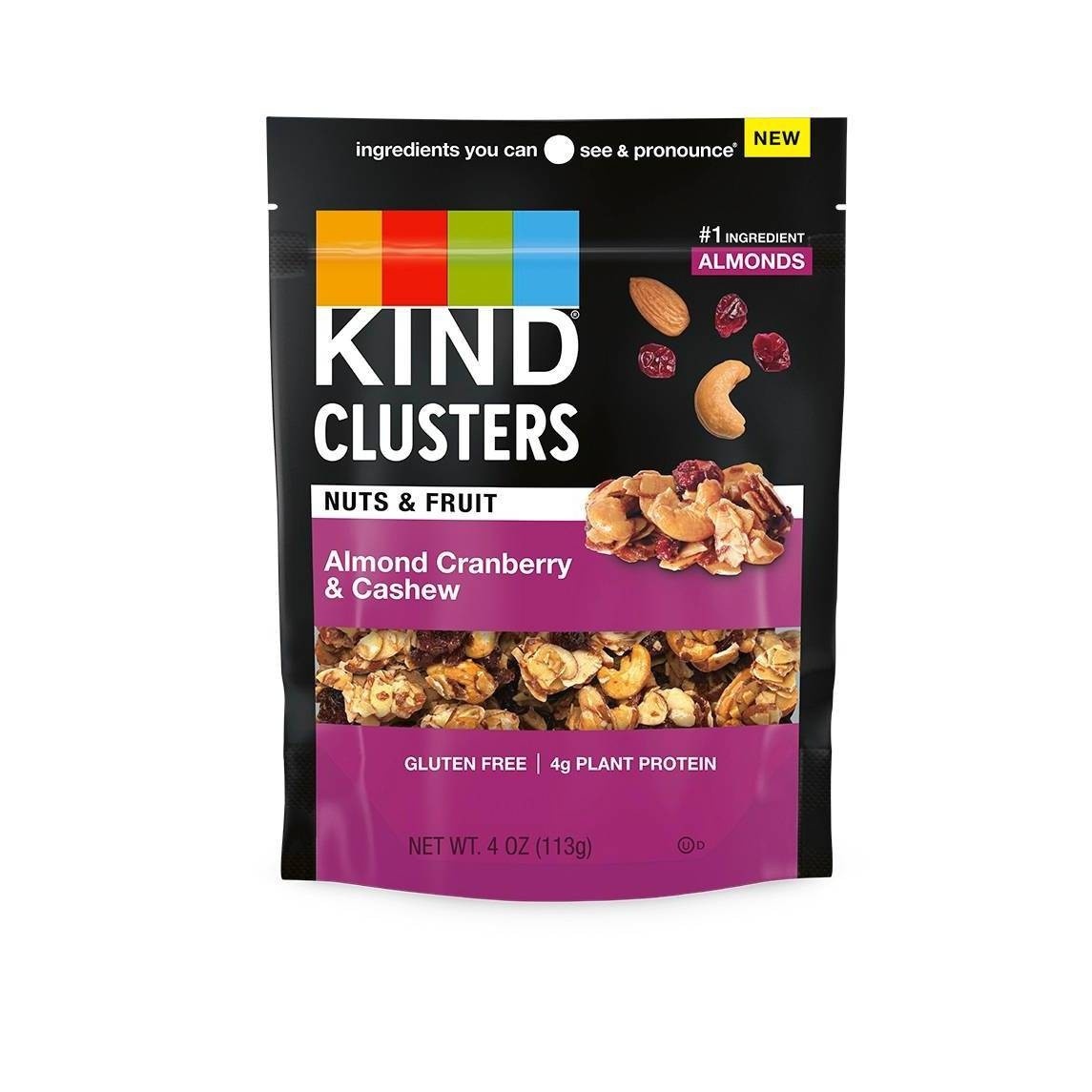 slide 1 of 1, Kind Nut Clusters Almonds, Cranberries & Cashews, 4.1 ct