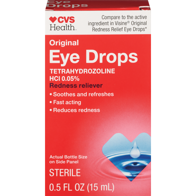 slide 1 of 1, CVS Health Redness Relief Eye Drops Original, 0.5 oz