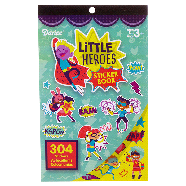 slide 1 of 1, Darice Sticker book Little Heroes, 1 ct