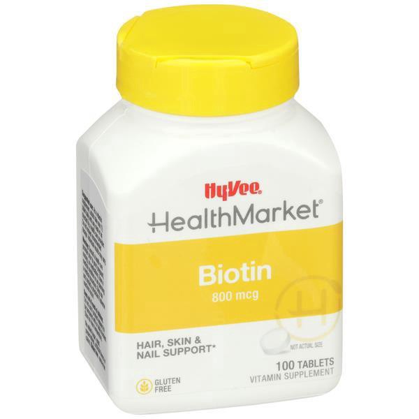 slide 1 of 1, Hy-Vee Healthmarket Biotin 800mcg High Potency Tablets, 100 ct