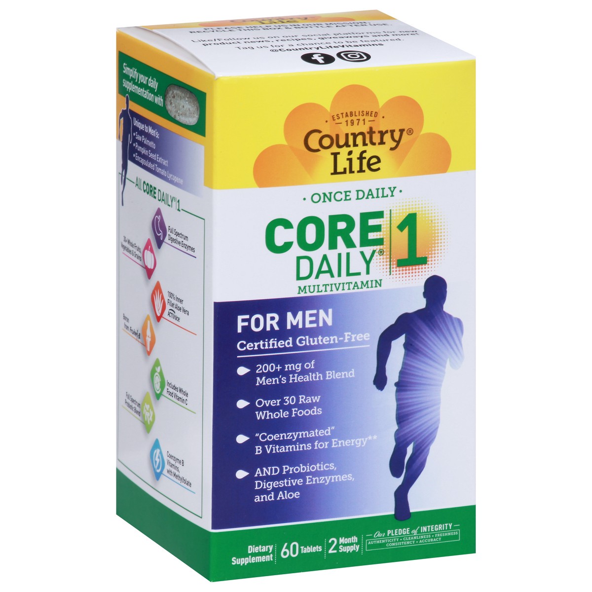 slide 5 of 9, Country Life Core Daily-1 Men's Multivitamin Tablets, 60 ct