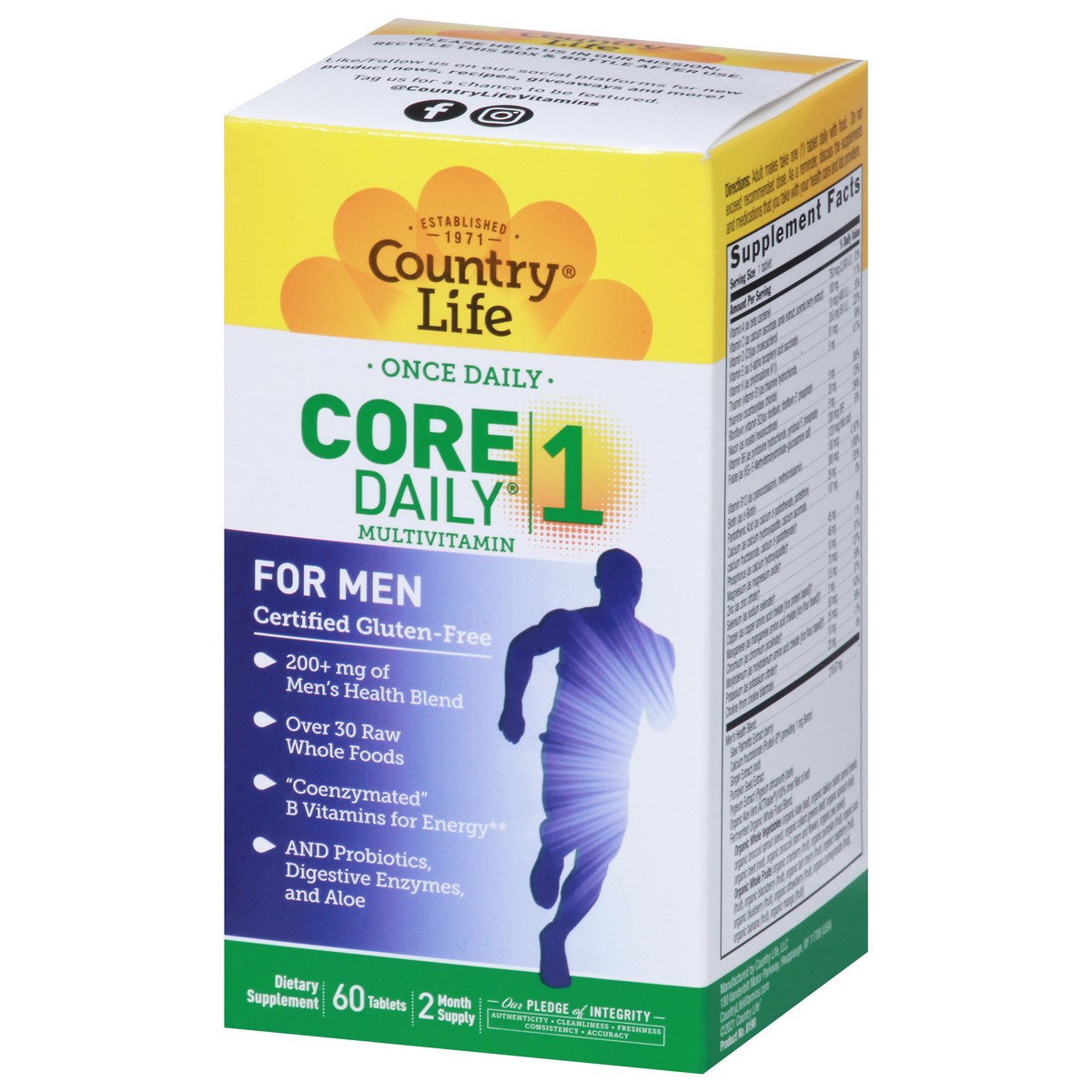 slide 7 of 9, Country Life Core Daily-1 Men's Multivitamin Tablets, 60 ct