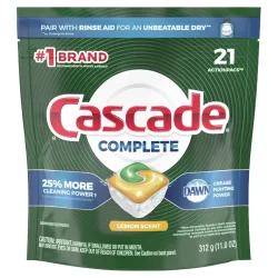 Cascade Complete Actionpacs Dishwasher Detergent, Lemon Scent