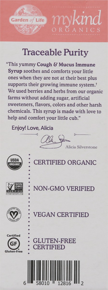slide 2 of 9, Garden of Life MyKind Organics Kids Cough & Syrup Immune Syrup 3.92 fl oz, 1 ct