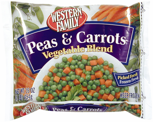 slide 1 of 1, Western Family Peas And Carrots, 16 oz