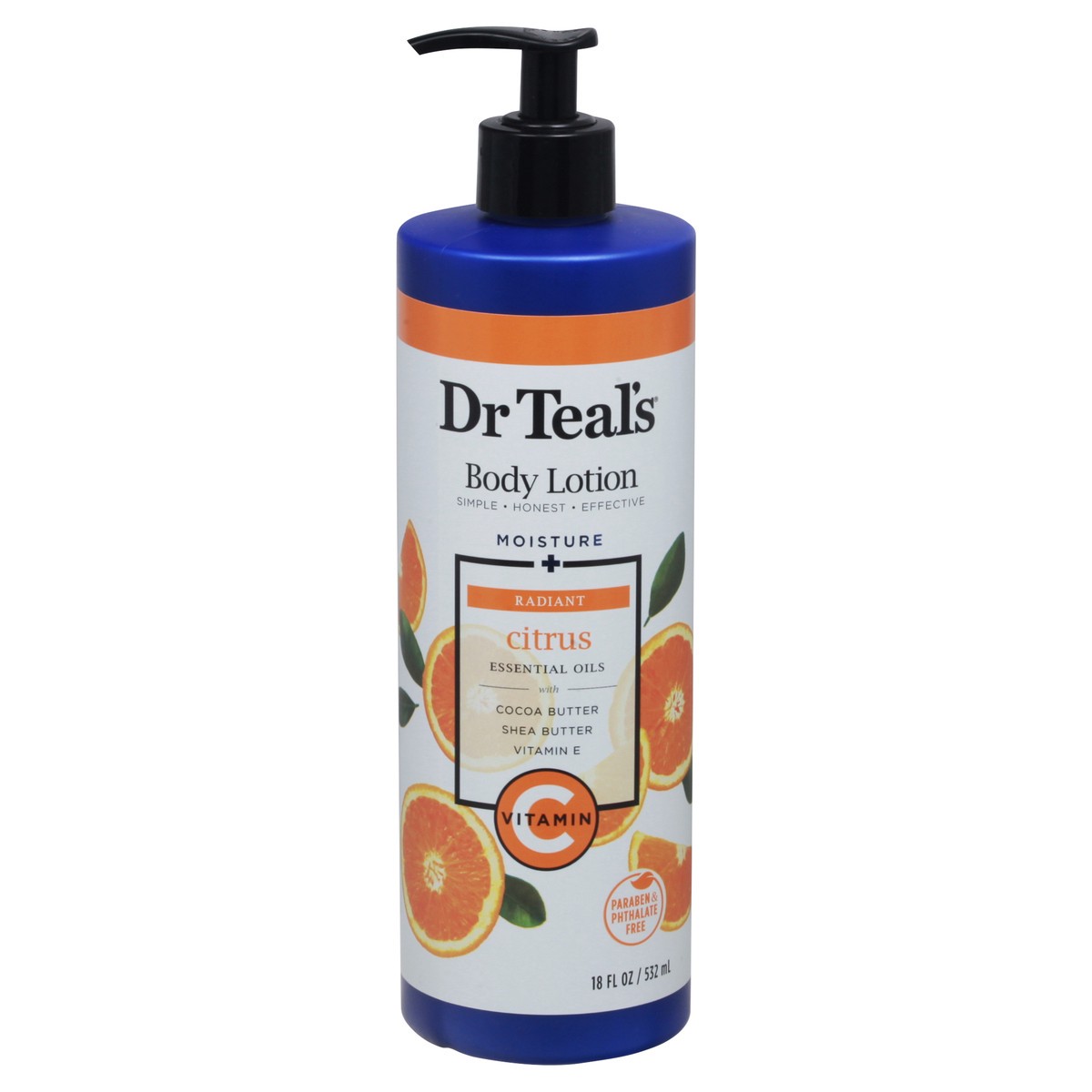 slide 1 of 13, Dr. Teal's Moisture + Radiant Citrus Body Lotion 18 fl oz, 18 fl oz