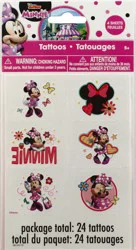 Unique 4 Sheets Disney Junior Minnie Tattoos - 24 ct