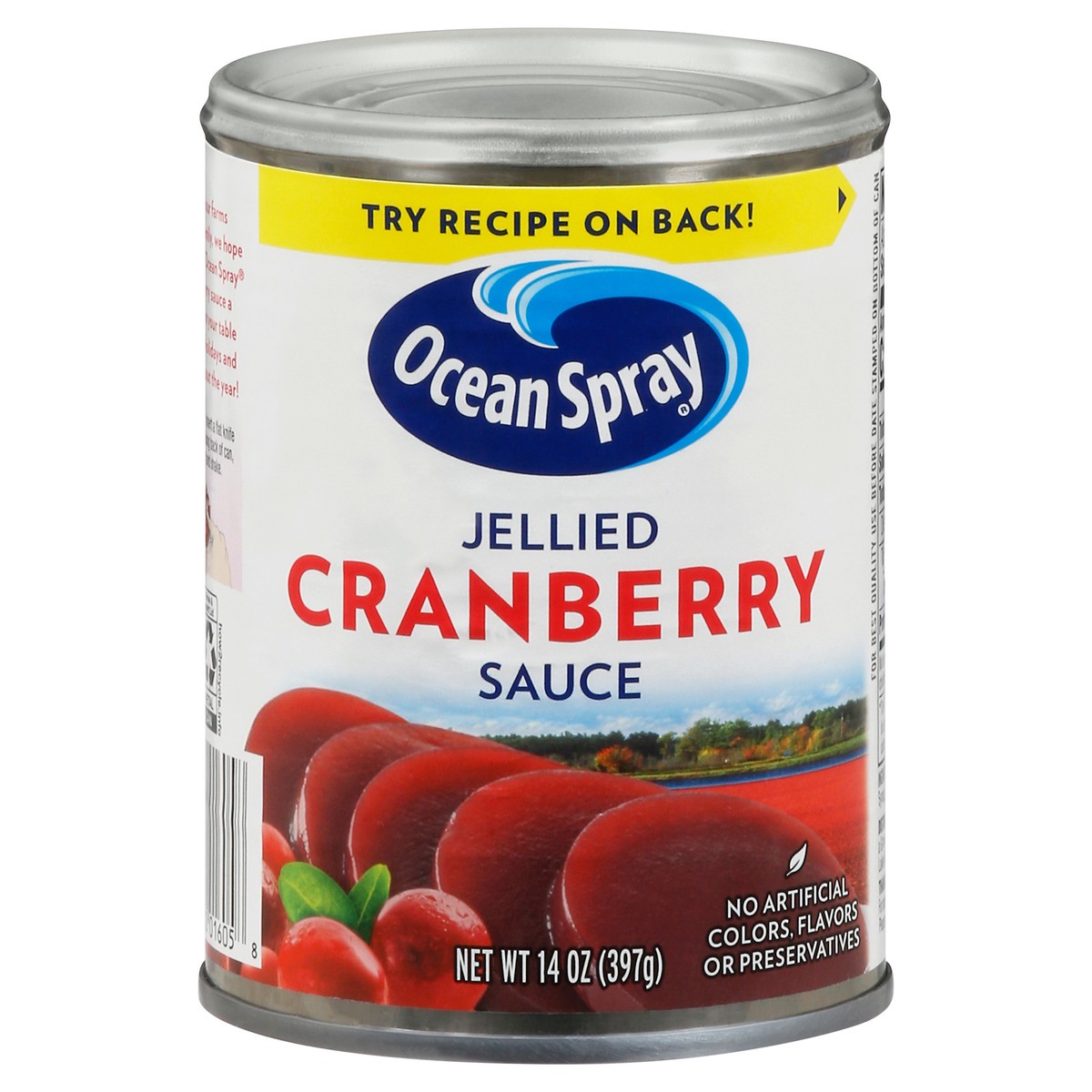 slide 1 of 9, Ocean Spray Jellied Cranberry Sauce 14 oz, 14 oz