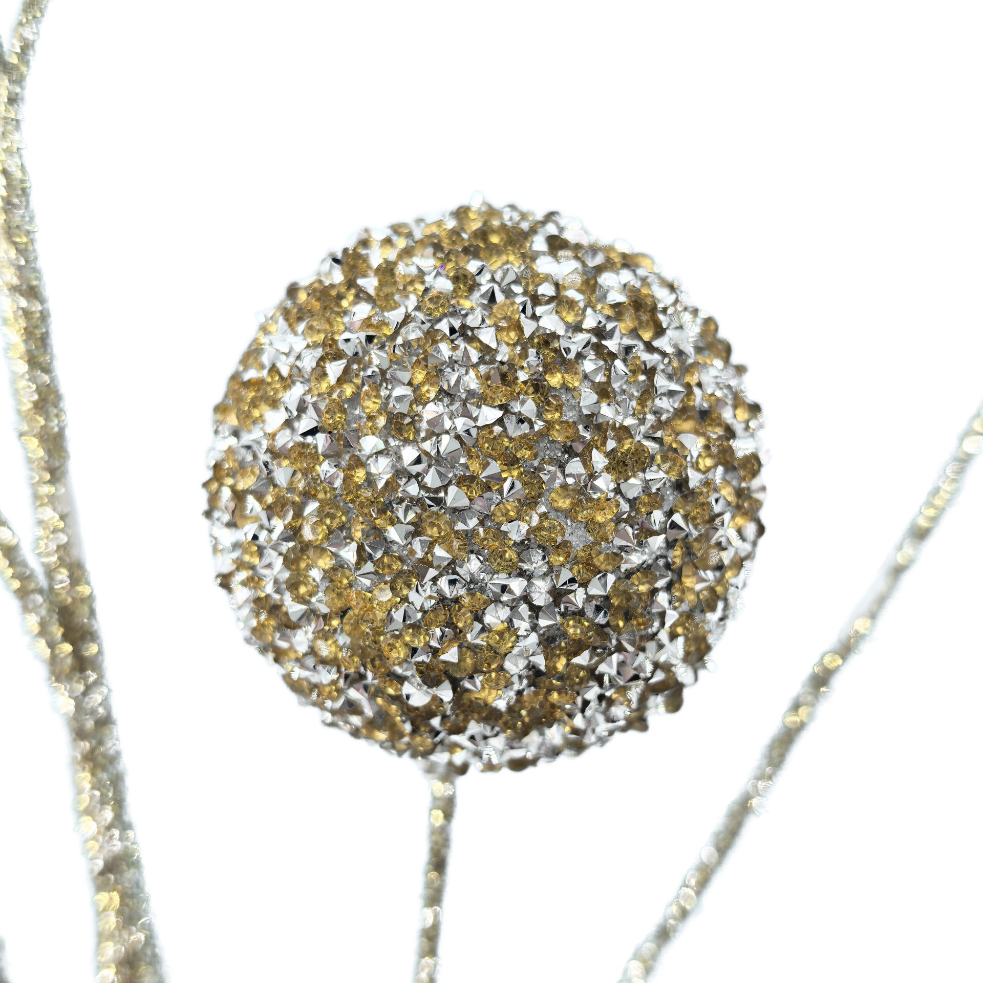 slide 3 of 3, 29" Gold Glitter Ball Stem By Ashland, 29 in