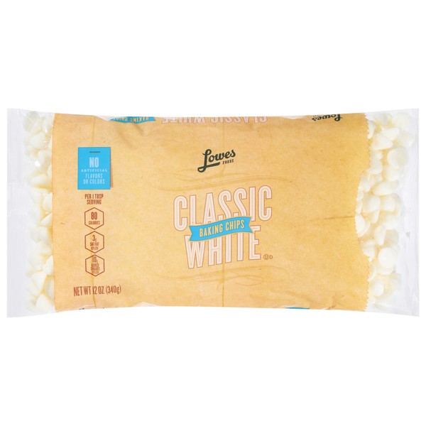 slide 1 of 1, Lowes Foods Classic White Baking Chips, 12 oz