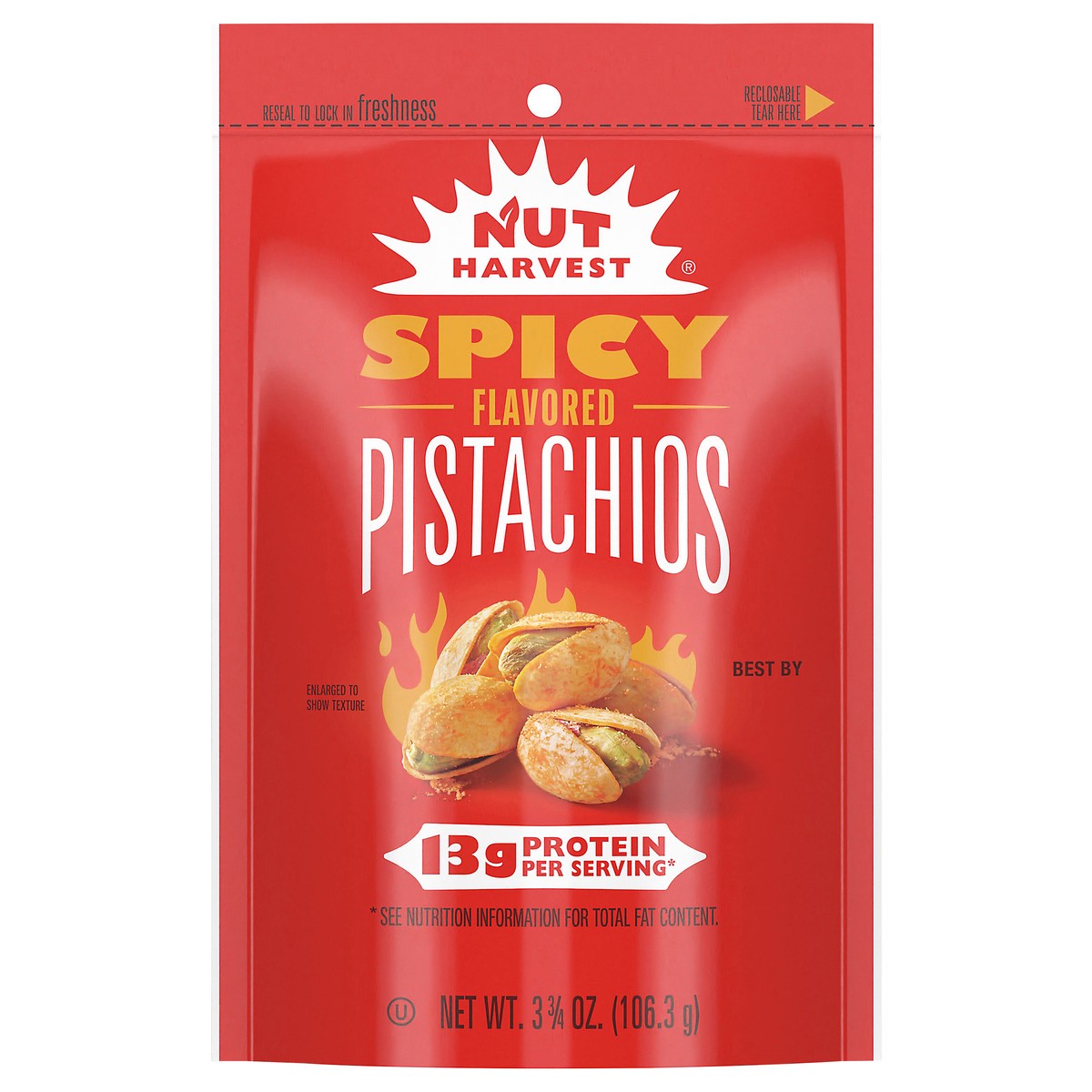slide 1 of 8, Nut Harvest Pistachios Spicy Flavored, 3.75 oz