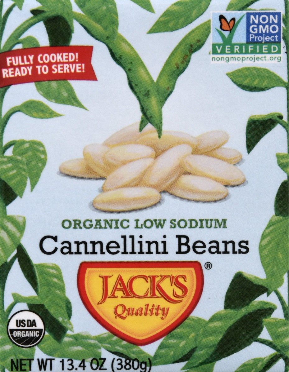 slide 1 of 12, Jack's Quality Organic Low Sodium Cannellini Beans 13.4 oz, 13.4 oz