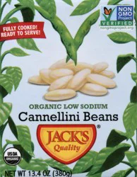 Jack's Quality Organic Low Sodium Cannellini Beans 13.4 oz