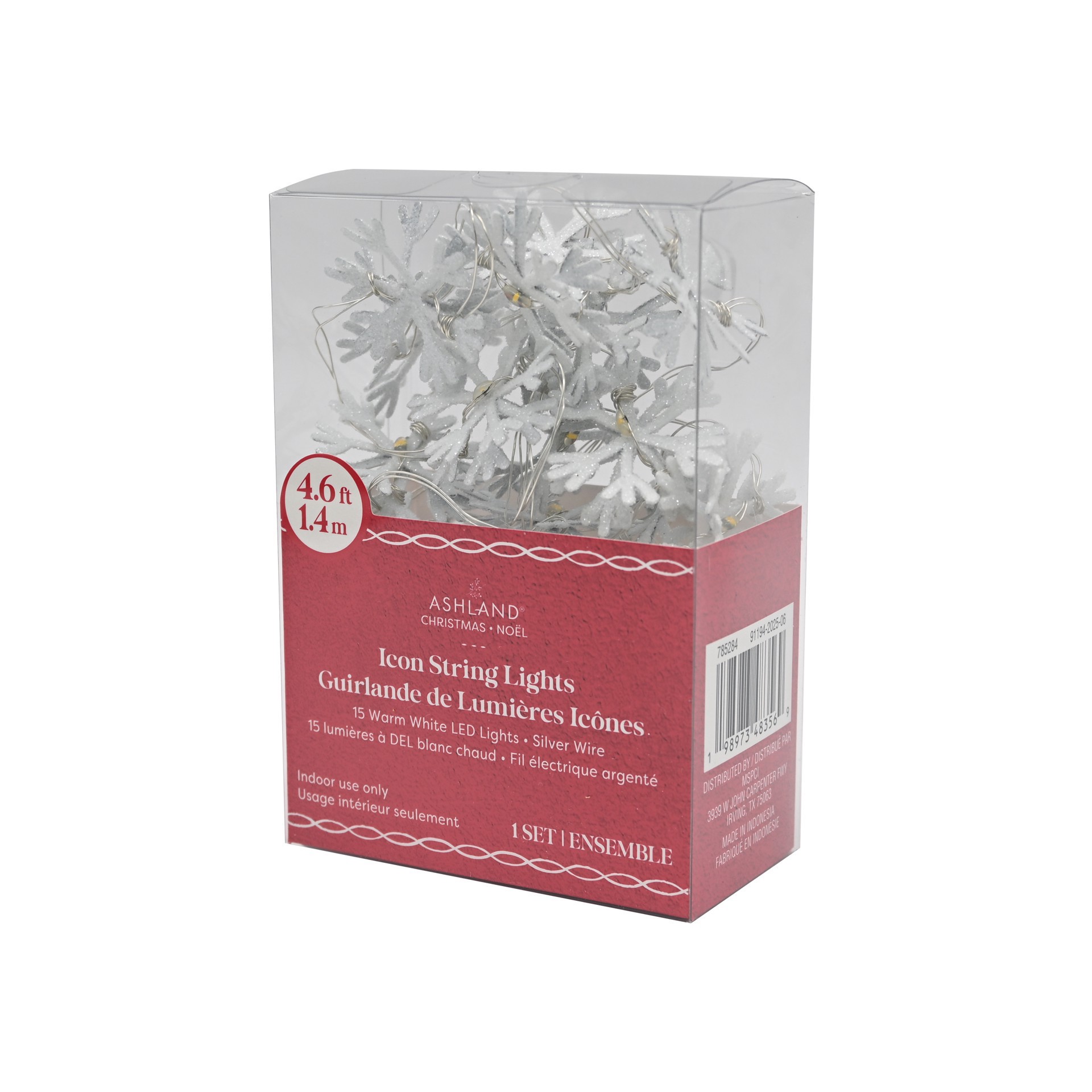 slide 3 of 3, 15ct. Warm White Led Metal Snowflake Icon String Lights By Ashland, 15 ct