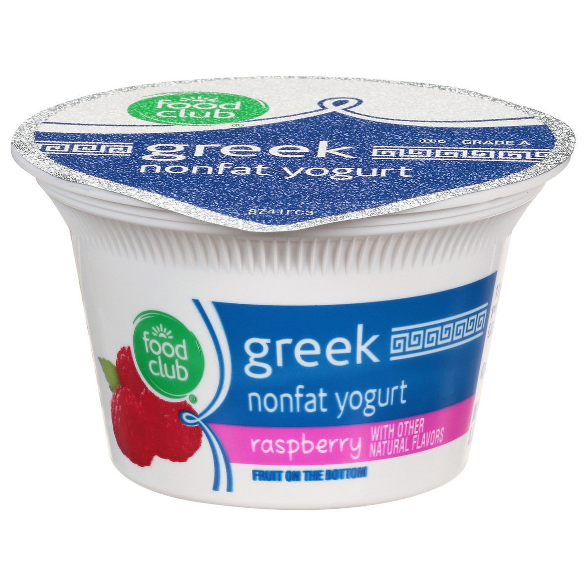 slide 1 of 11, Food Club Raspberry Fruit On The Bottom Greek Nonfat Yogurt, 5.3 oz