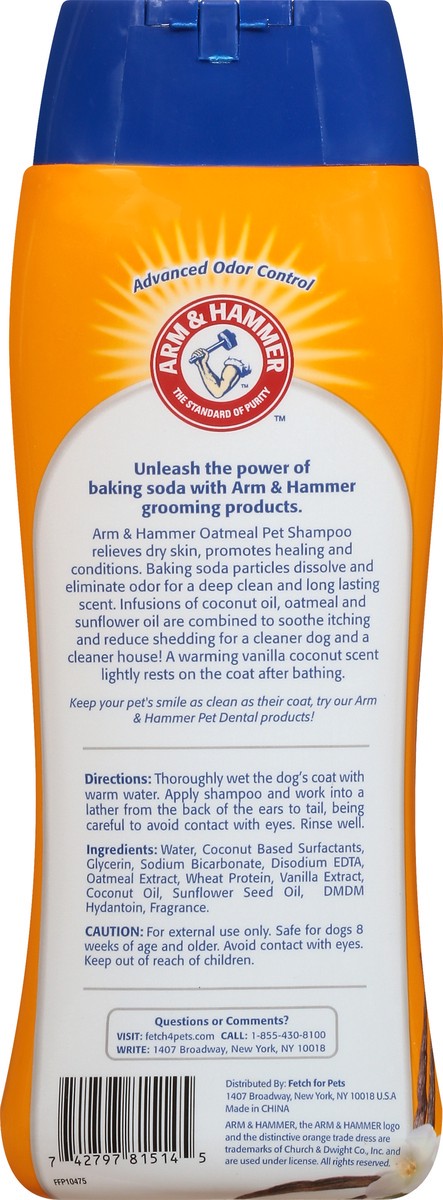 slide 9 of 9, ARM & HAMMER Shampoo for Pets, Soothing Oatmeal, Vanilla Coconut, 20 oz