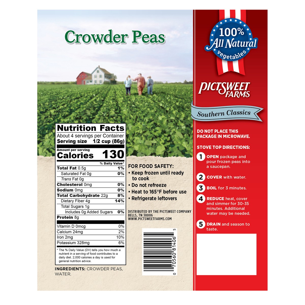 slide 3 of 3, Pictsweet Crowder Peas, 12 oz