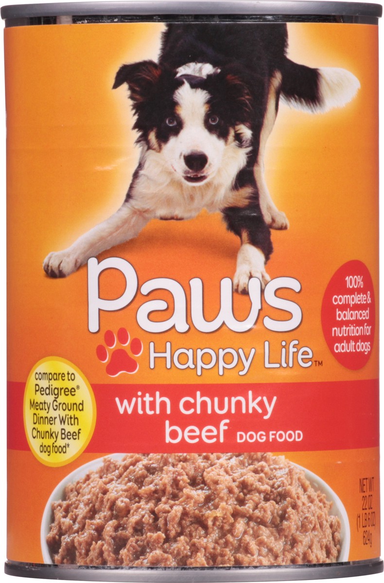 slide 6 of 9, Paws Happy Life Chunky Beef Dog Food 22 oz, 22 oz