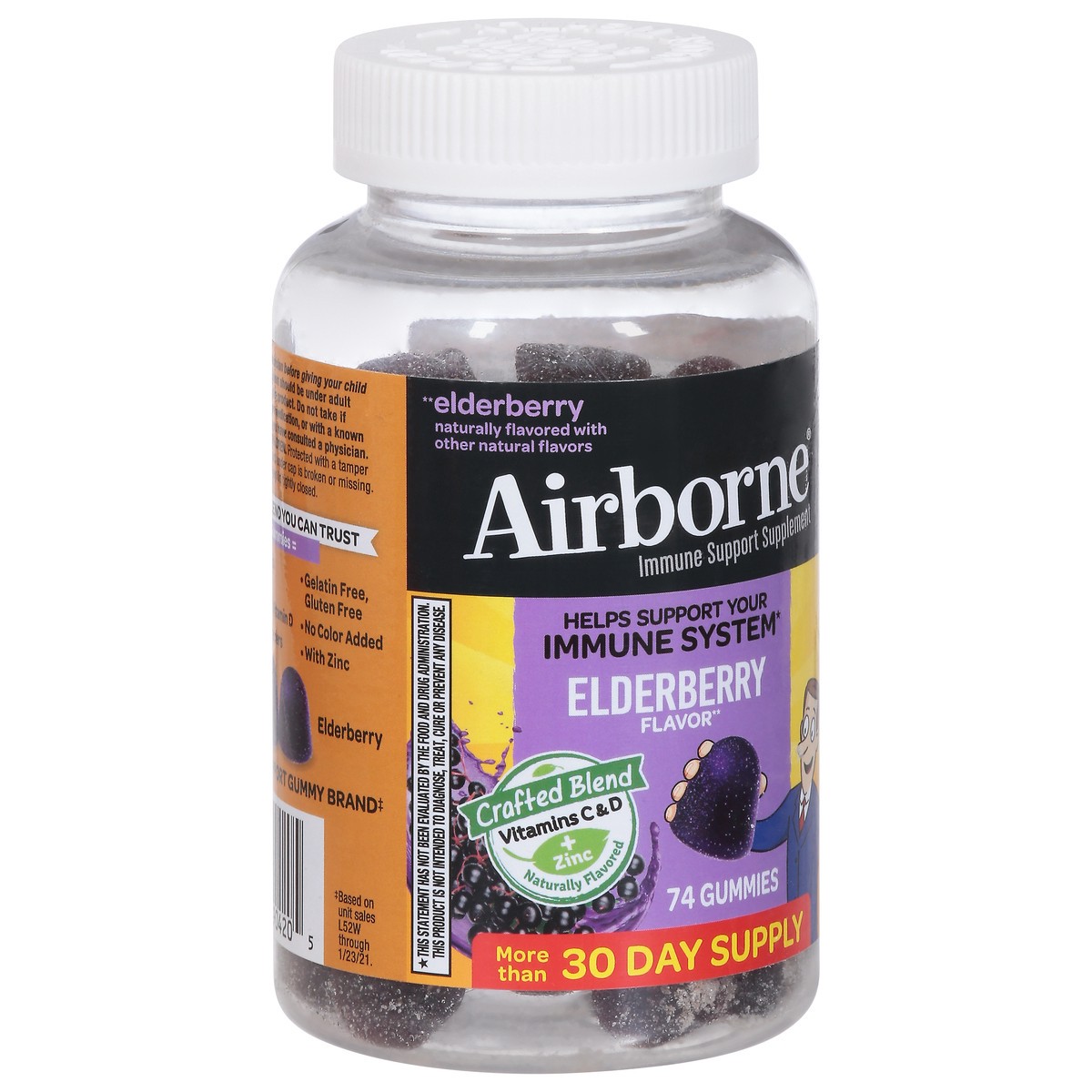 slide 2 of 9, Airborne Elderberry Gummies, 74 ct