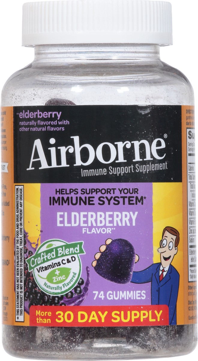 slide 6 of 9, Airborne Elderberry Gummies, 74 ct