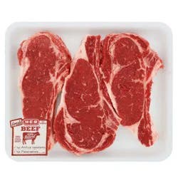 H-E-B Bone-in Beef Ribeye Steaks, USDA Select - Value Pack