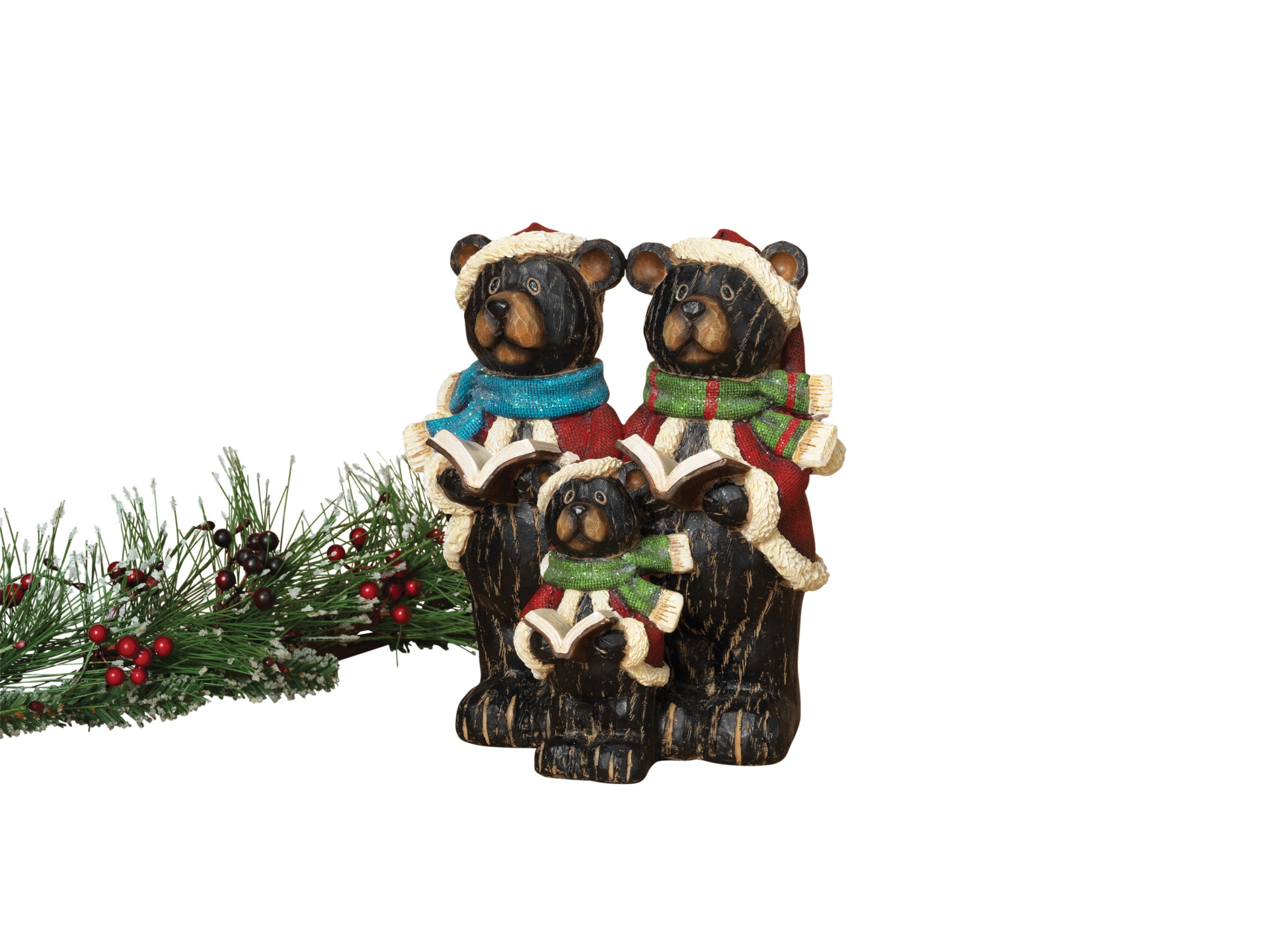 slide 1 of 1, blk. Blk Bear Fam Carolers Fig, 1 ct