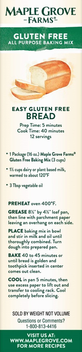 slide 7 of 9, Maple Grove Farms Gluten Free All Purpose Baking Mix 16 oz, 16 oz