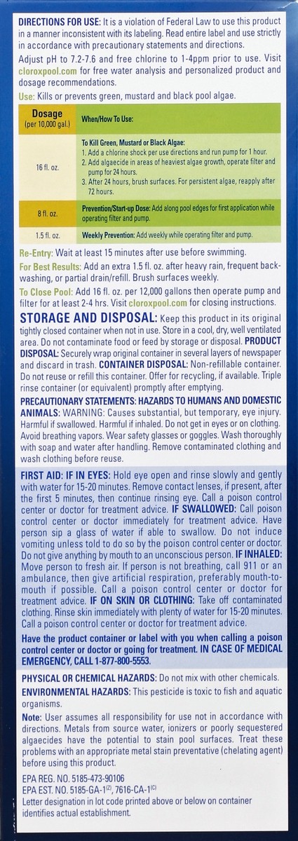 slide 3 of 4, Clorox Algaecide 40 oz, 40 oz