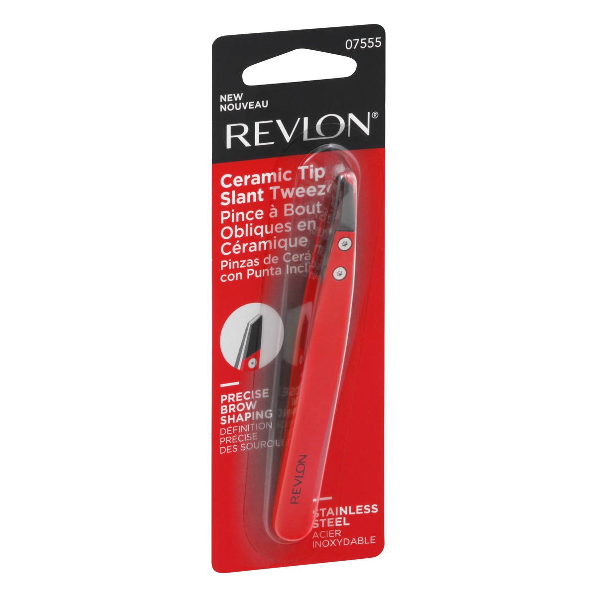 slide 3 of 9, Revlon Ceramic Tip Slant Tweezer, 1 ct