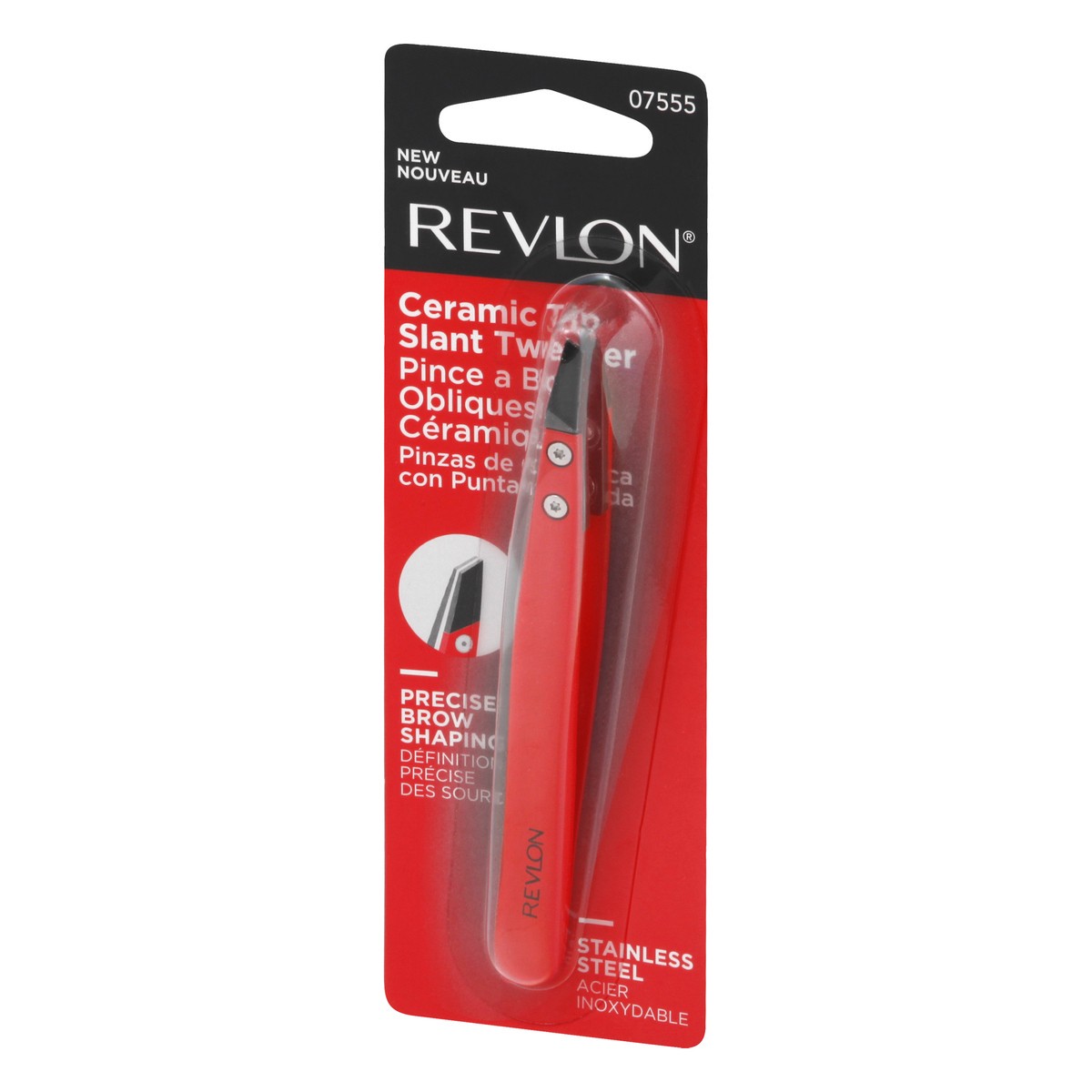 slide 9 of 9, Revlon Ceramic Tip Slant Tweezer, 1 ct