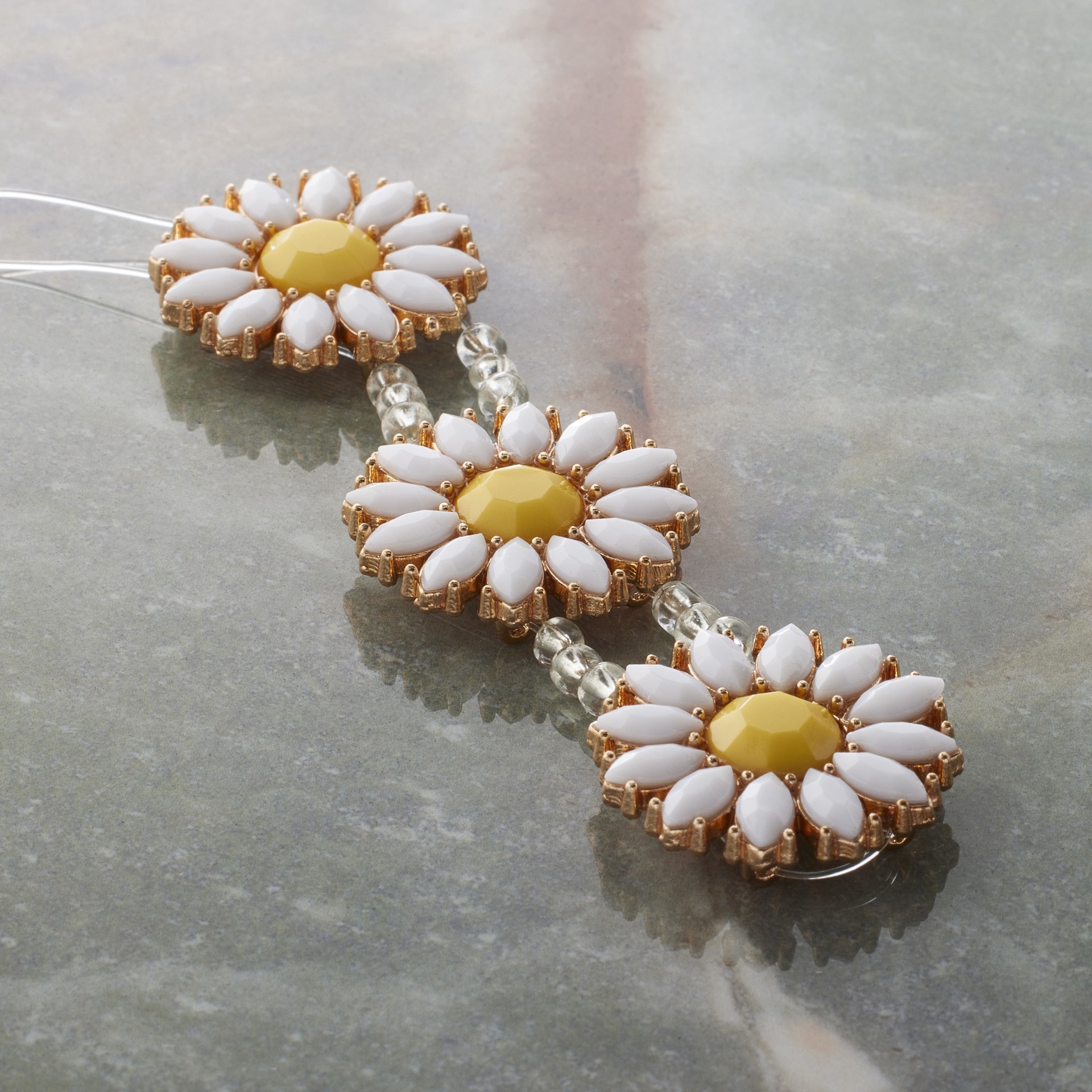 slide 3 of 3, Daisy Metal & Resin Sliders, 26mm By Bead Landing, 26mm